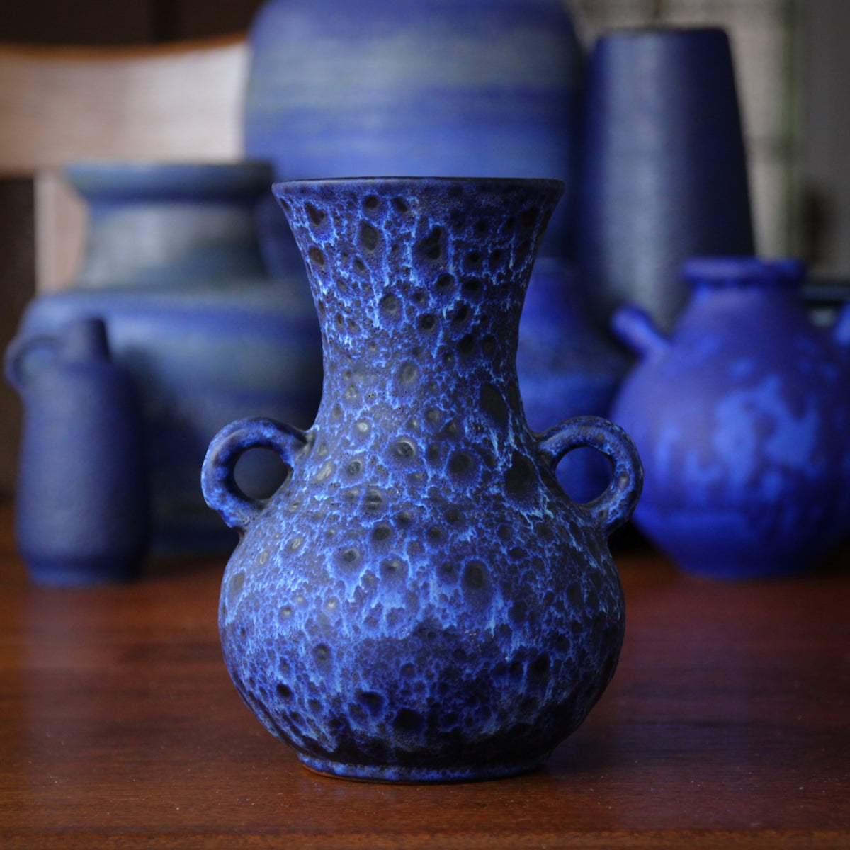 Dappled Blue & White Vase
