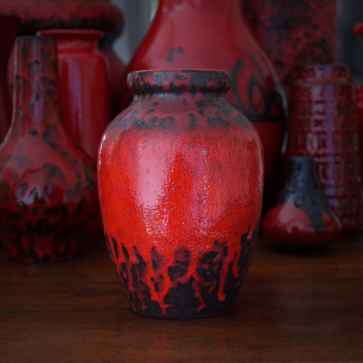 Red Drip Vase