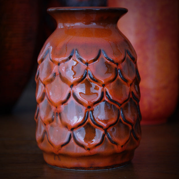 Orange Fishscale Vase