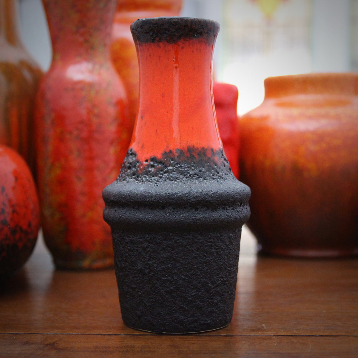 Orange & Black Lava Vase