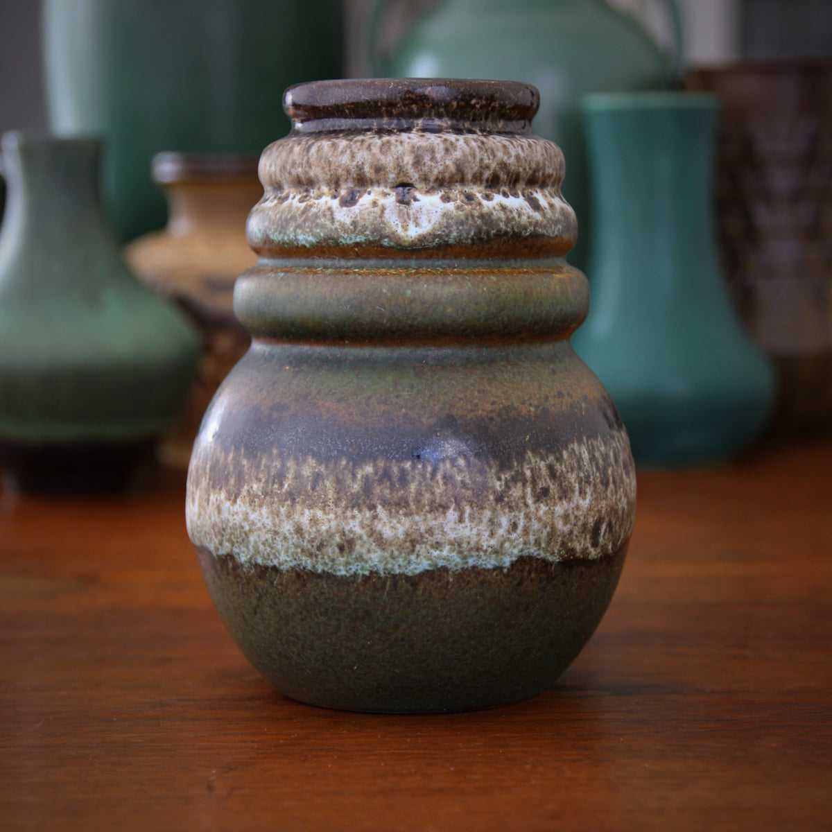 Green Ring-Necked Vase