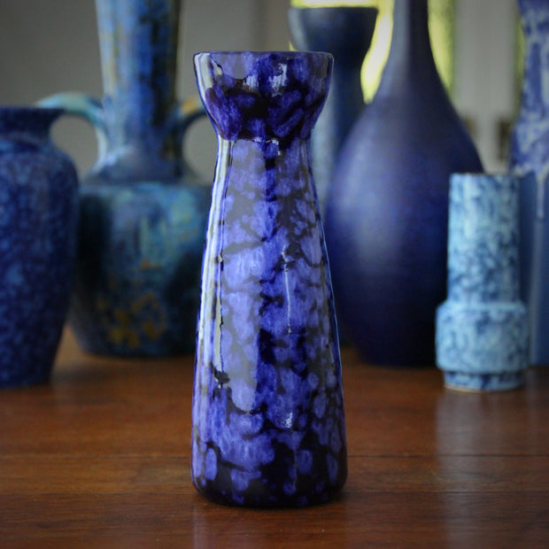 Dappled Blue Bulb Vase