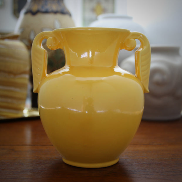 High-Glaze Yellow Deco Urn