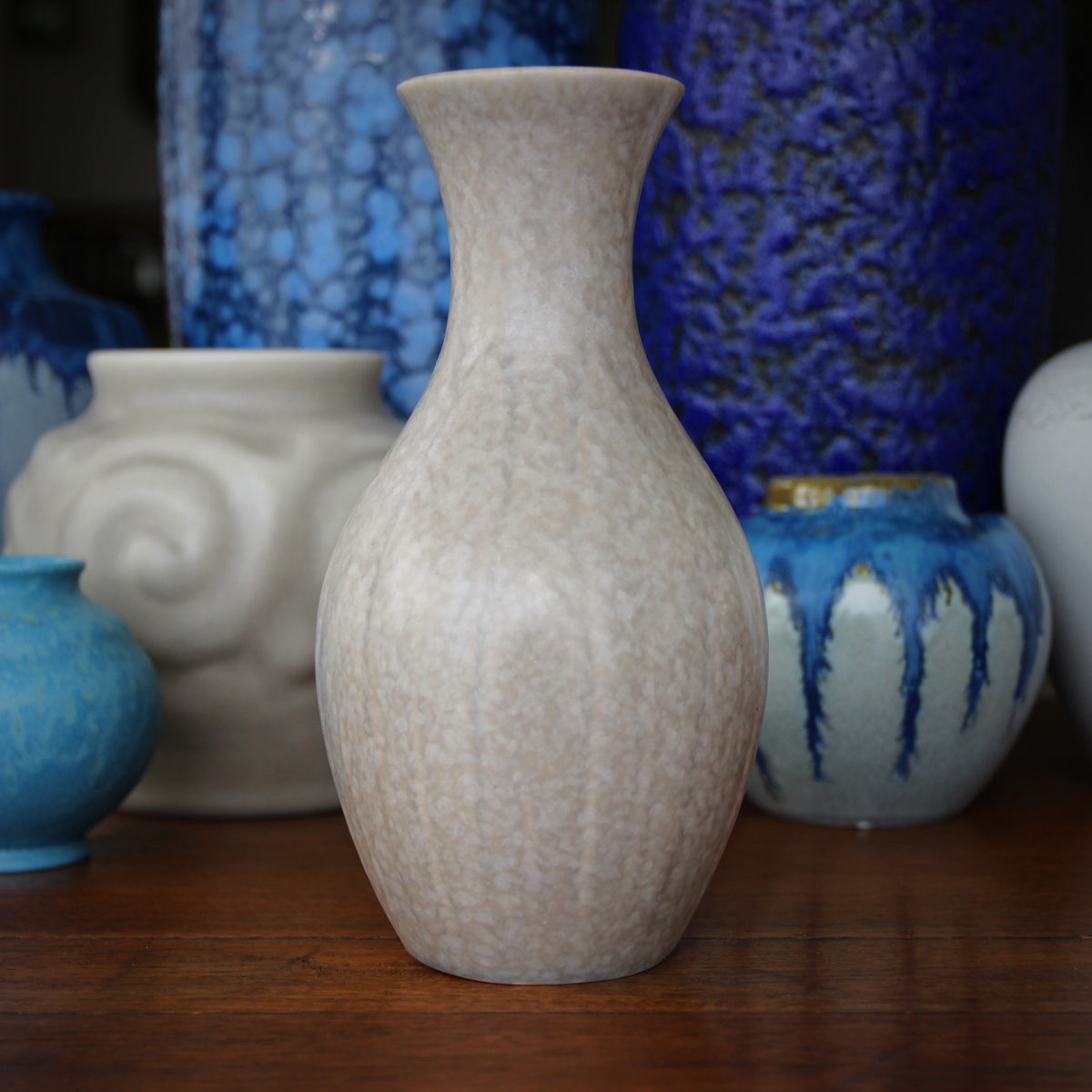 English "Moon Grey" Lotus Vase