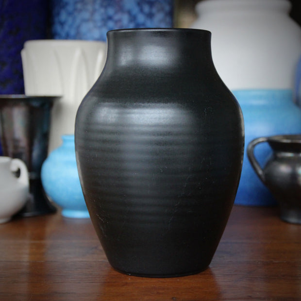 English Satin Black Vase