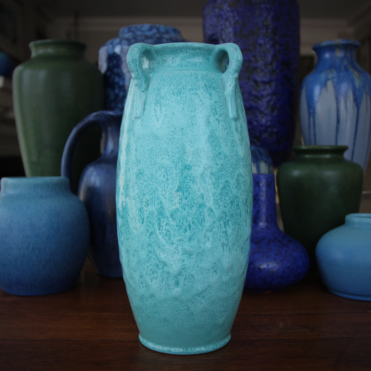German Modernist Turquoise Vase