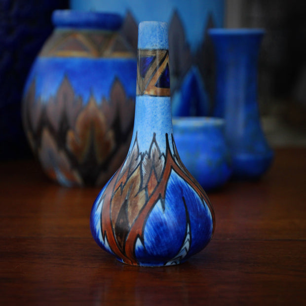 English Hand-Painted Onion Vase