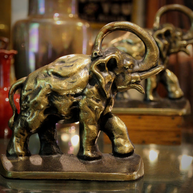 Bronze Elephant Bookends