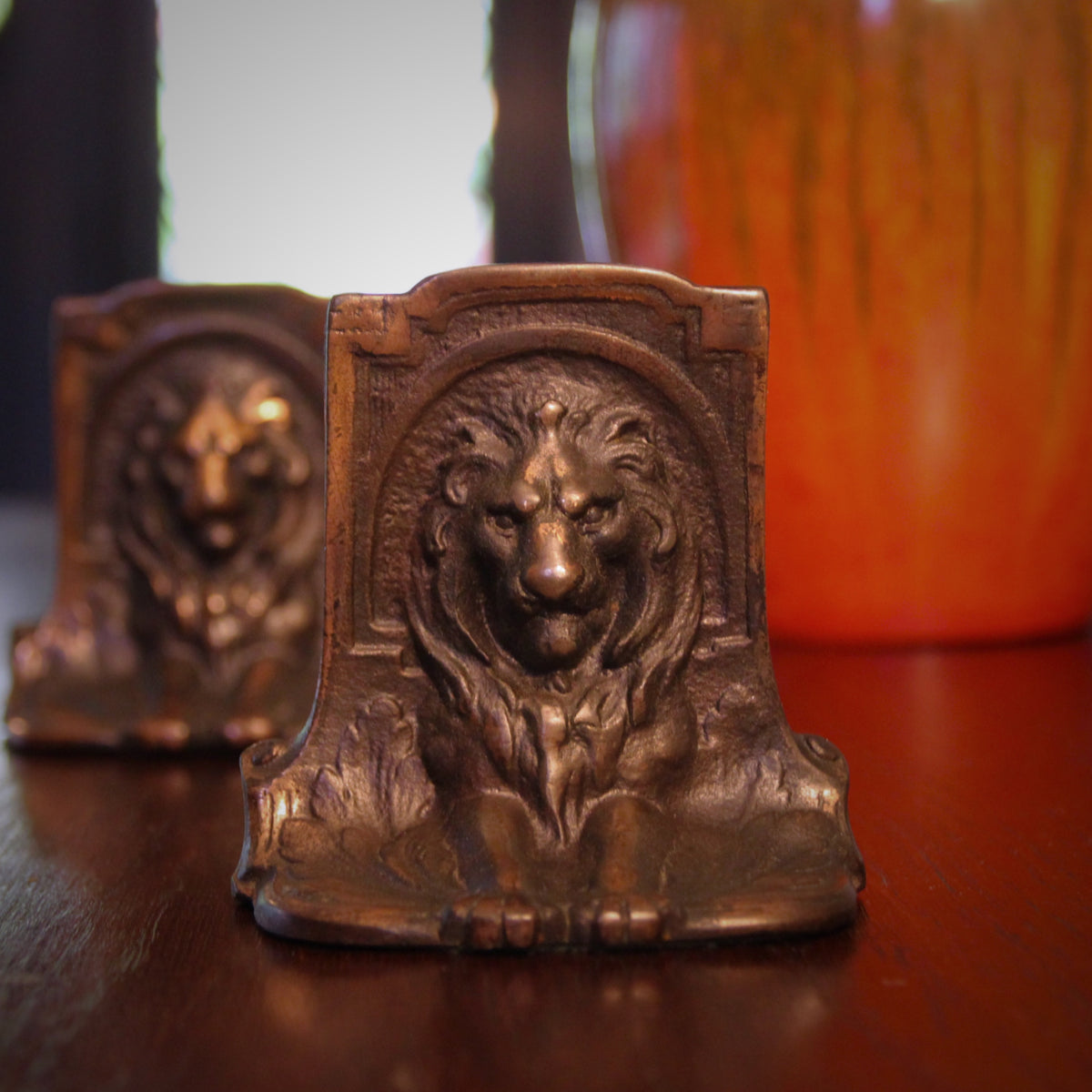Recumbent Lions Bookends