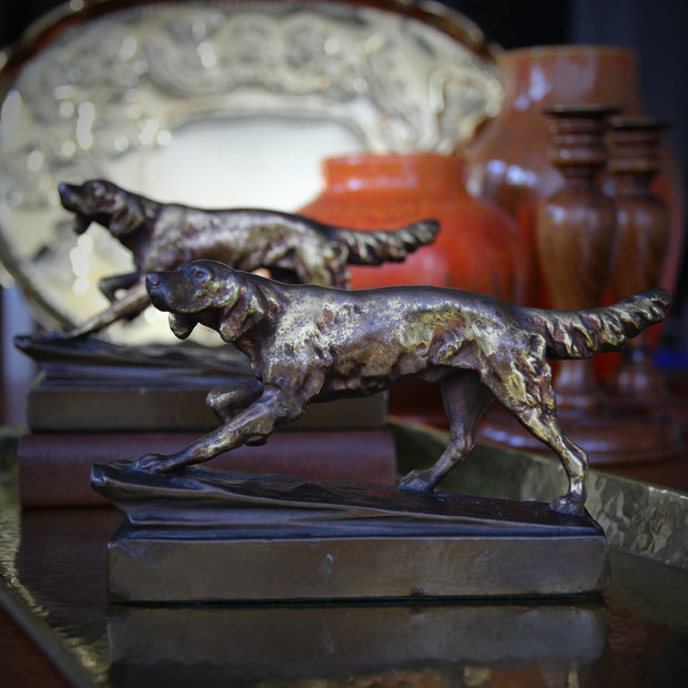 Bronze-Clad Bird Dog Bookends