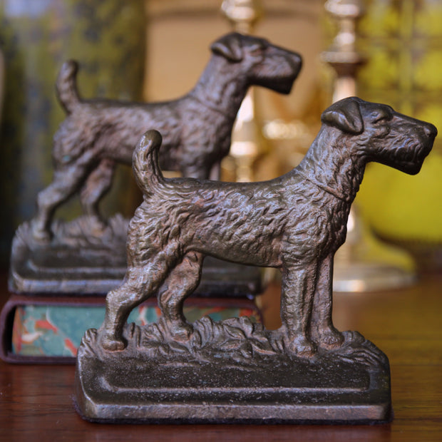 Bronze Terrier Bookends