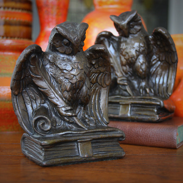 Wise Owl Scribe Bookends
