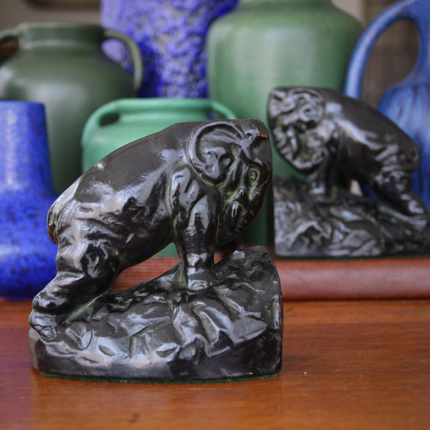 Working Elephant Bookends