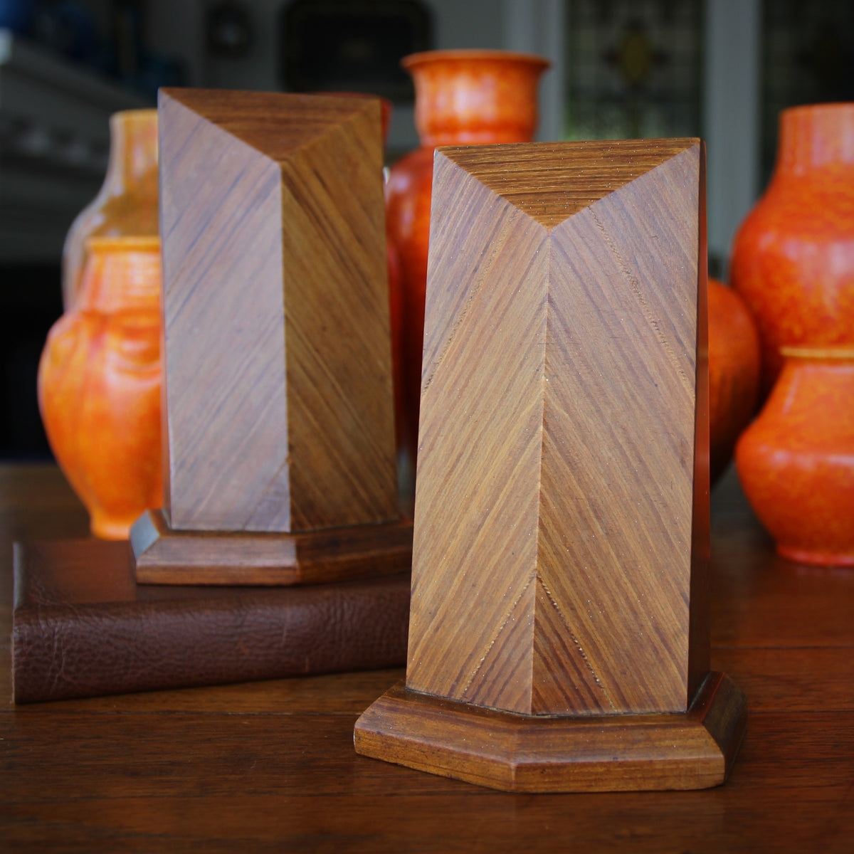 English Deco Wooden Bookends
