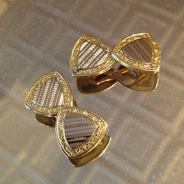 Deco Triangular Two-Tone Cufflinks