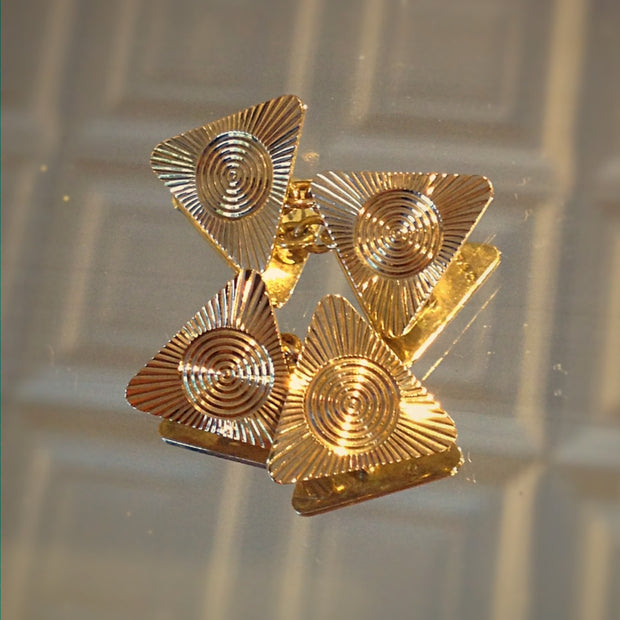 Deco Triangular Gold Cufflinks