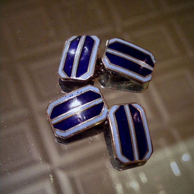 Deco English Enameled Cufflinks