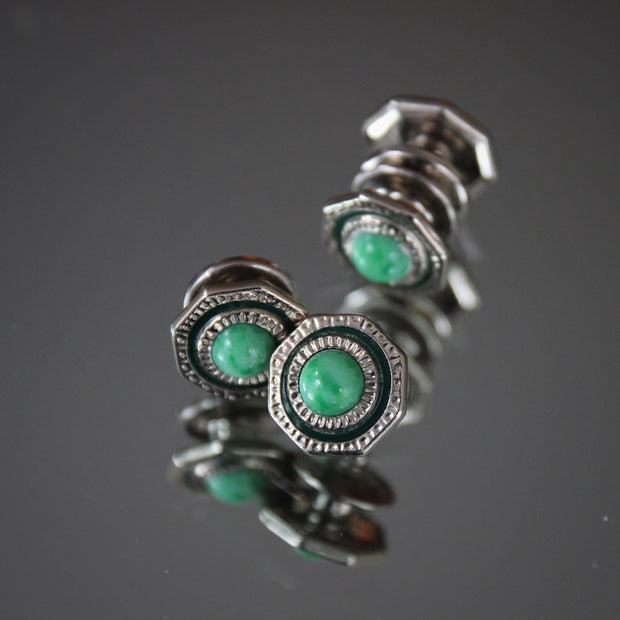 Deco Green Snapping Cufflinks