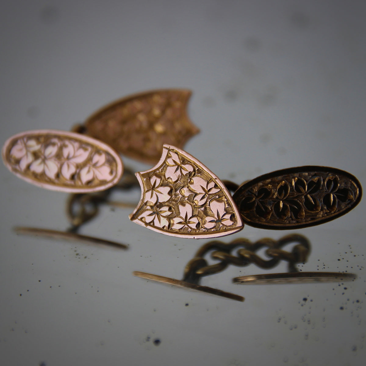 Victorian Ivy Chevron Cufflinks