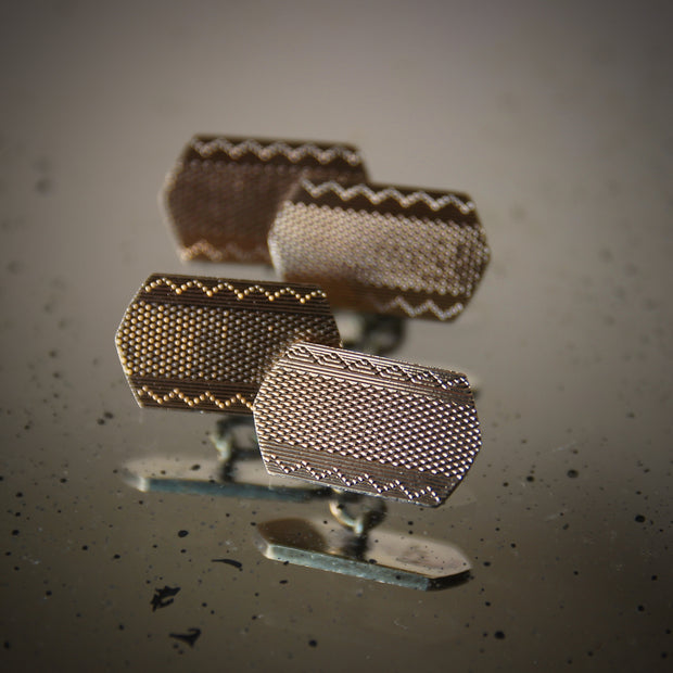 Deco Gold on Silver Cufflinks