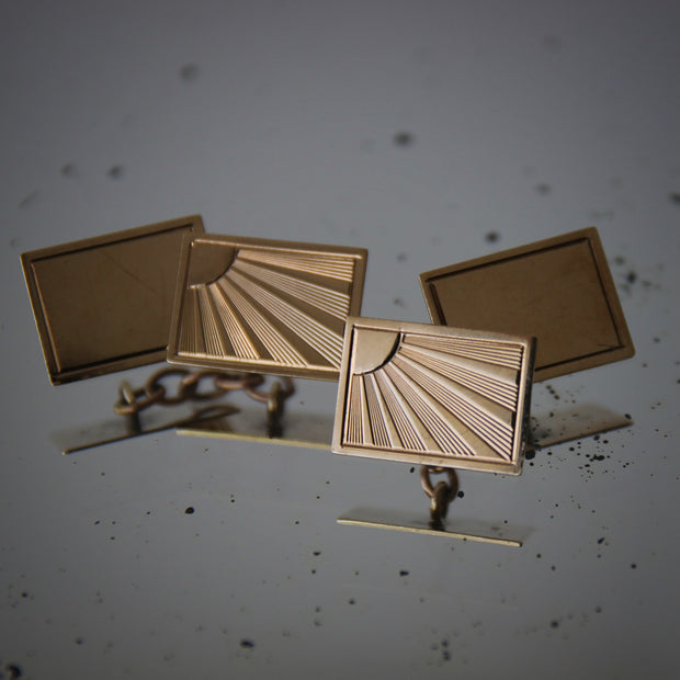 Modernist Gold Sunrise Cufflinks