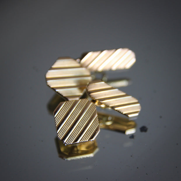 Deco French Striped Cufflinks