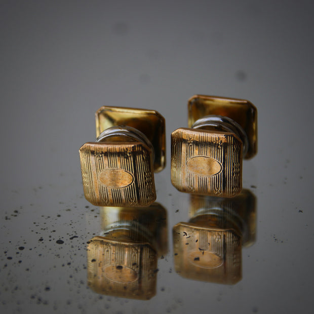 Deco Goldtone Snapping Cufflinks