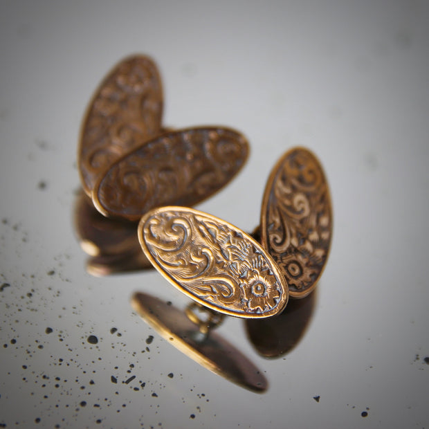 Edwardian Etched Botanical Cufflinks