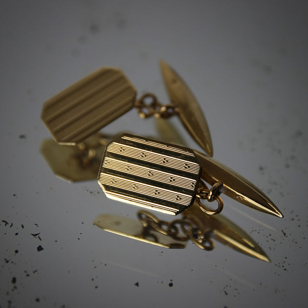 Deco English 18K Gold Cufflinks