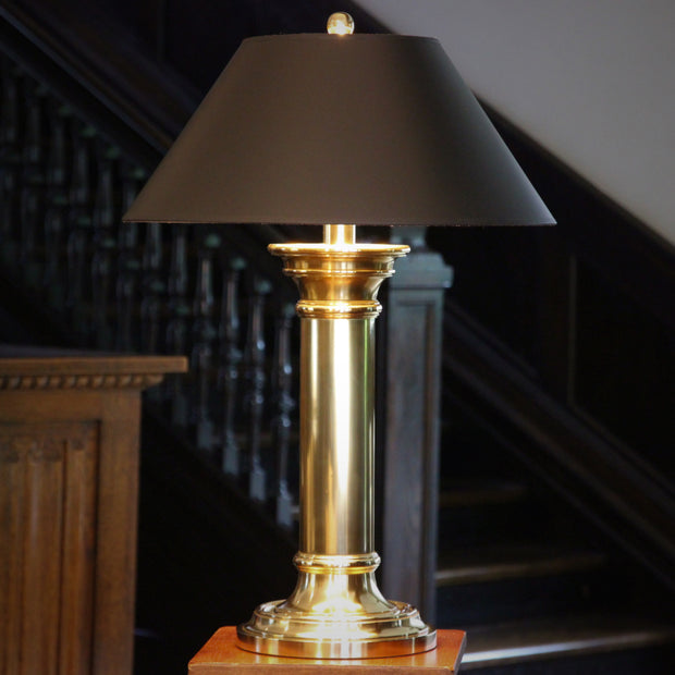 Heavy Columnar Brass Lamp