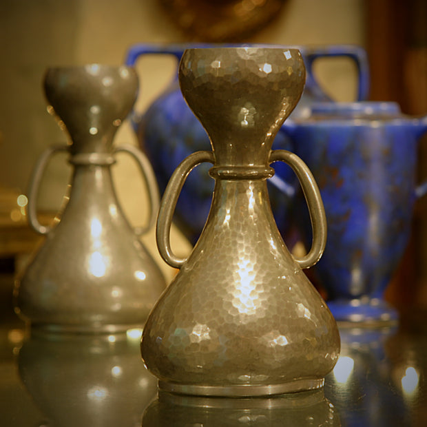 English Pewter Vase Pair