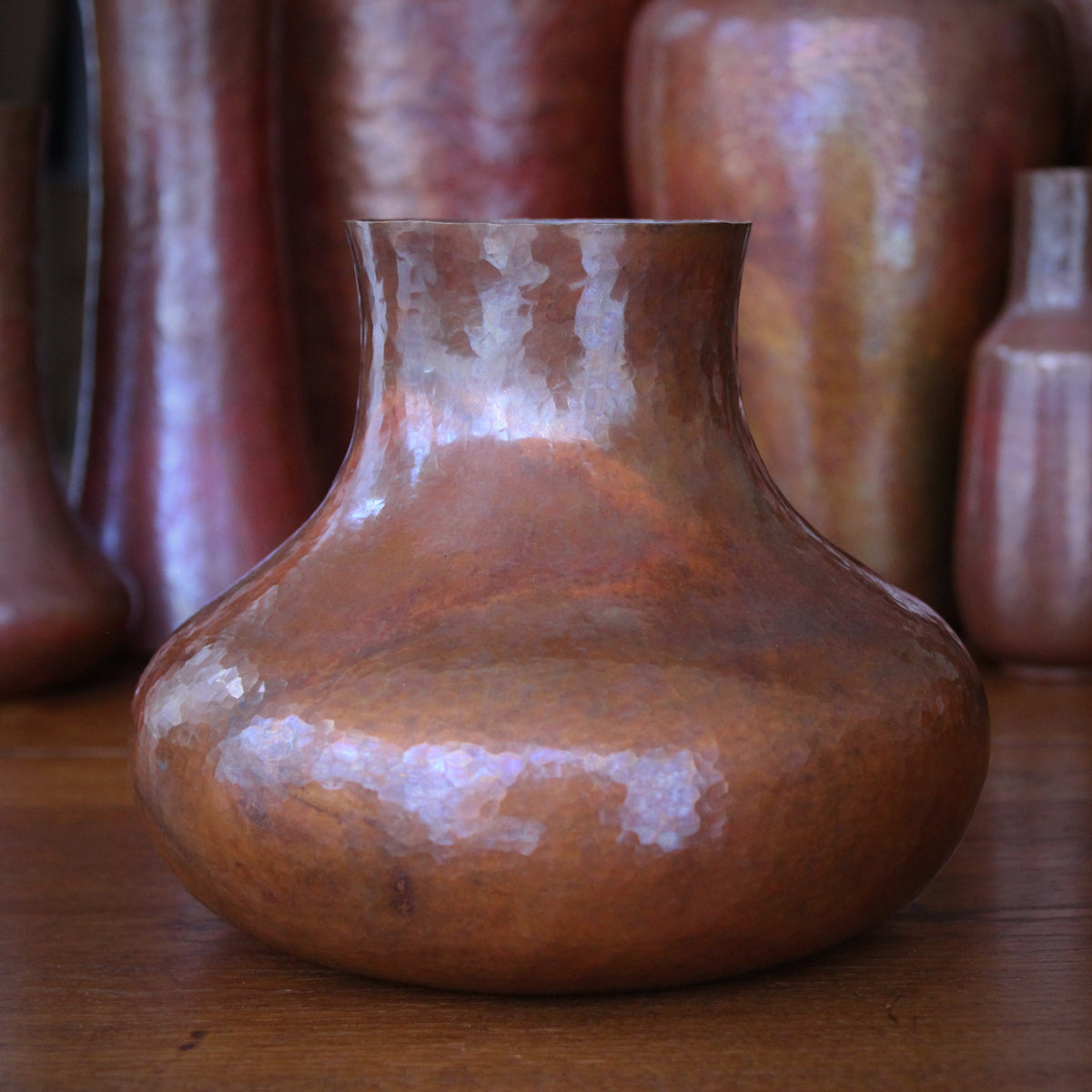 Copper Squat Gourd Vase