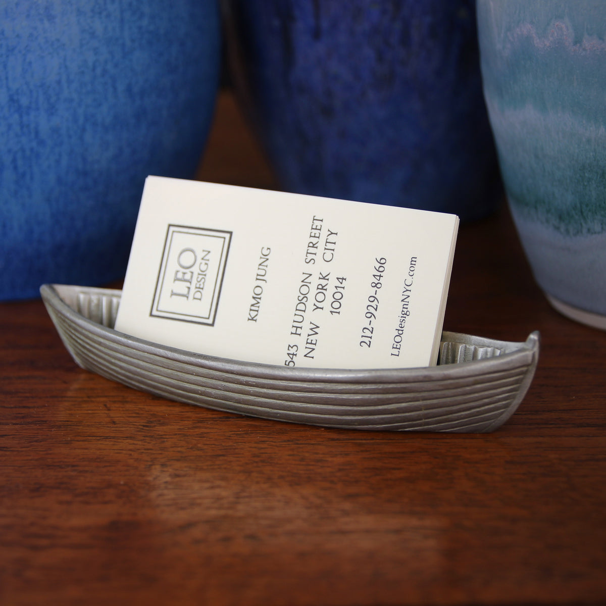Pewter Row Boat (Card Holder)