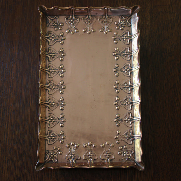 English Art Nouveau Copper Tray