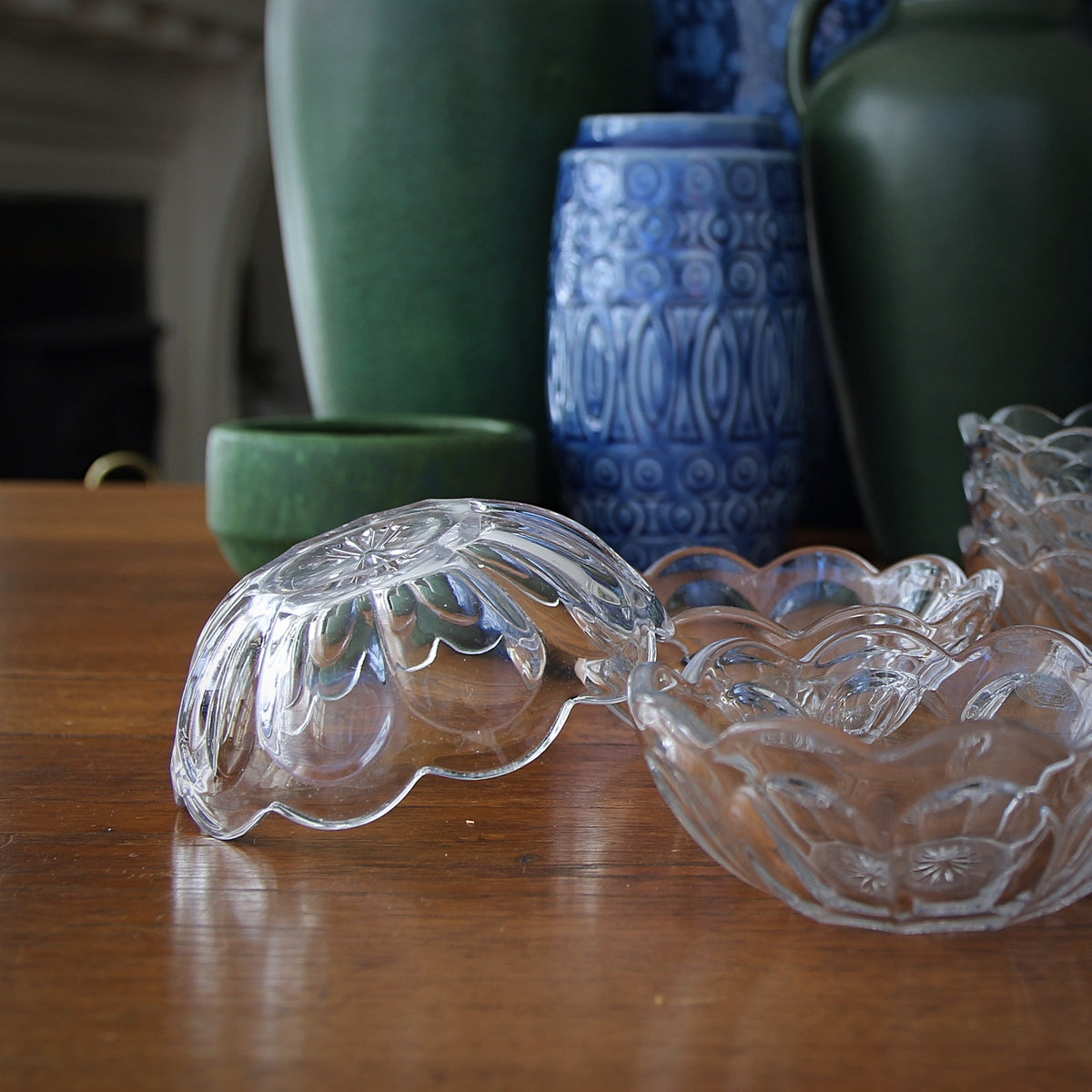 Scalloped Glass Berry Bowls